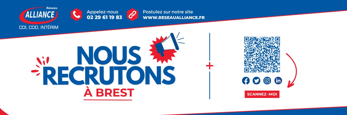 Sac à pain publicitaire — Réseau Alliance de Brest, nous recrutons